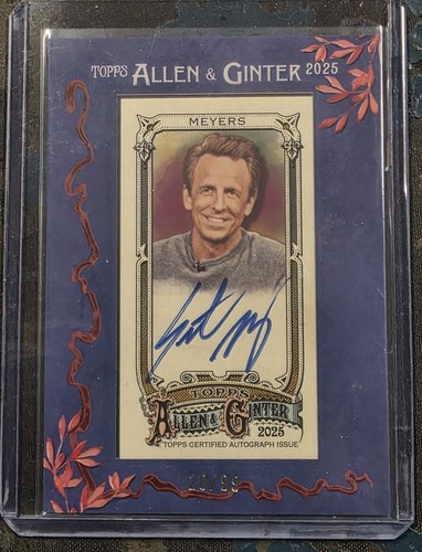 Seth Meyers [Blue] #MA-SM 2025 Topps Allen and Ginter Framed Mini Autograph card