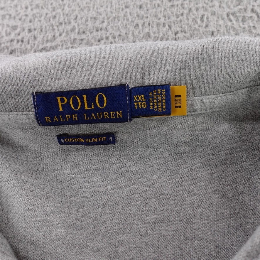 Polo Ralph Lauren Mens XXL Gray Big Pony Custom Slim Fit Short Sleeve Polo Shirt thumbnail 4