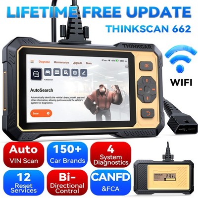 ThinkScan 662 Car Diagnostic Tool OBD2 Scanner SRS ABS ENGINE AT Code Reader FCA