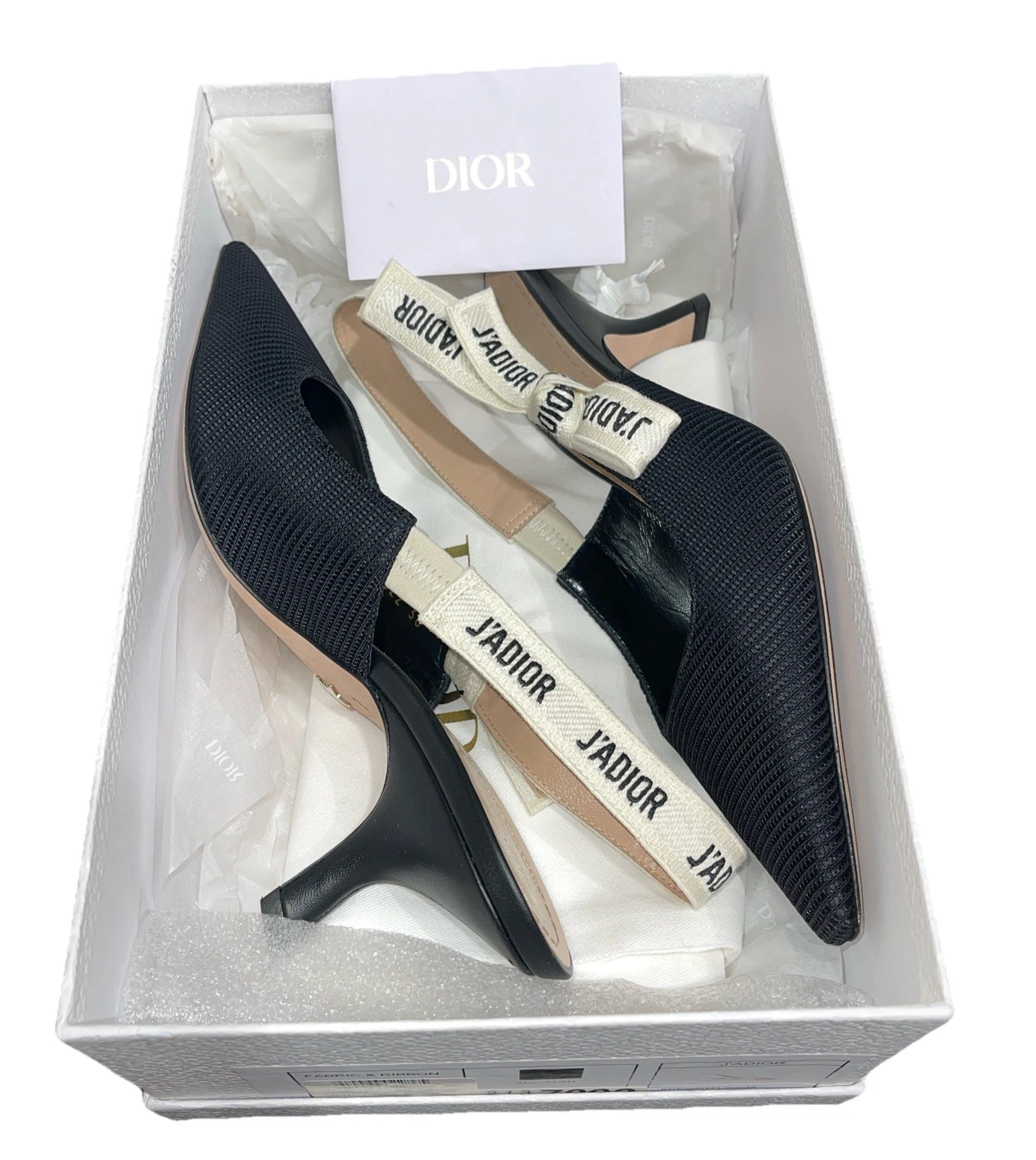 Authentique escarpin Christian Dior J'Adior tissu technique noir taille 38