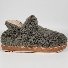 LL Bean Women's 8 M Green Sherpa Fleece Indoor/Outdoor Slippers Booties