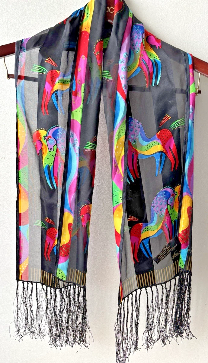 Hair Scarf/Bag Scarf Luxury ? silk Multicolor rainbow ? ends! Monogram NWT! Rainbow Silk Scarves & Wraps for Women for sale | eBay main image 2