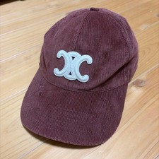 Celine Hat Logo Corduroy Baseball Cap S Limited Edition VHTF Designer Collection