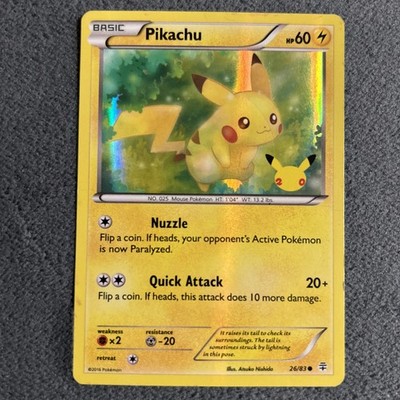 Pokemon Pikachu Holo Karte 26/83 20th Anniversary Edition