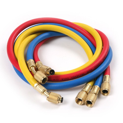 3pcs 1/4" SAE Air Conditioning Refrigeration Charging Hoses for R12 R22 R502 ` - Foto 5 di 5