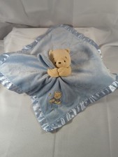 Disney Baby CLASSIC WINNIE THE POOH Rattle Lovey Plush Blue Blanket