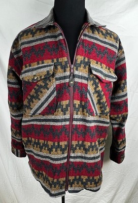 U2 Wear Me Out Authentic S.W. Red & Gray Wool Blanket Jacket Men's M Made in USA