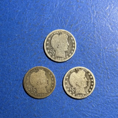 3 Barber Quarters 1899,,1900,,1903