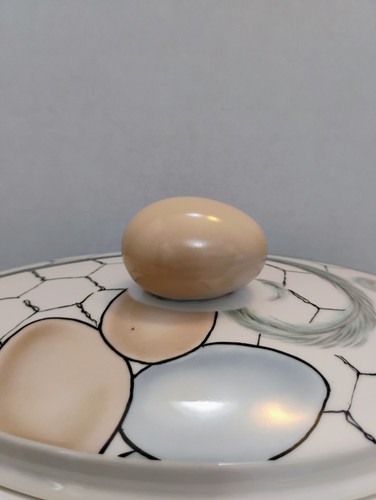 Vintage Franci Villa Vanilla Palm Beach Casserole/ Lid Chicken Egg 1.5 Quart - Bild 2 von 12