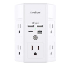 Multi Plug Outlet, Surge Protector, 5 Outlet Extender with 4 USB Ports 2