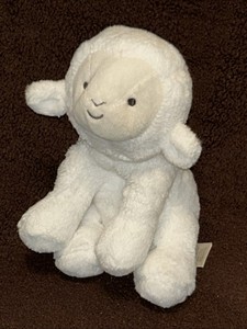 HTF Carter's Child of Mine Plush Stuffed White Lamb Rattle Crinkle Legs #62266