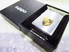 Porsche Emblem Zippo Feuerzeug Silber Poliert Metall Made in USA Neu