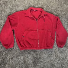 Vtg 90s Polo Ralph Lauren Fleece Harrington Jacket Made In USA Red Mens XL