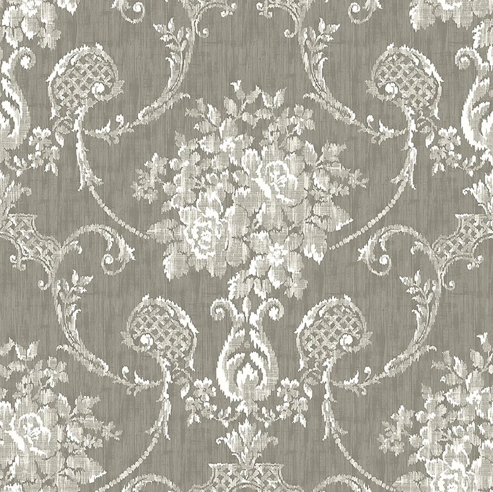 A-Street Prints Wallpaper 3 Rolls FD22749 Winsome Grey Floral Damask NEW SEALED - Image 2 of 4