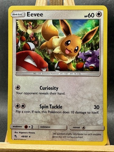 Eevee Holo Rare Pokemon TCG Grimer Pidgey Voltorb Cameo Hidden Fates 48/68 NM