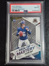 2025 Mosaic Jaxson Dart Men of Mastery PSA 8 NM-MT #20 Rookie RC New York Giants