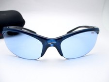 Vintage Carrera   Spider   Semi Rimless 60mm Wrap Sunglasses Liquid Blue  Case