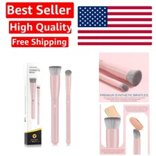 Foundation Makeup Brushes, Flat Top Kabuki Concealer Brush Under Eye Nose Con...