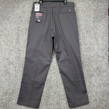 Dickies Work Pants Men's Size 38x32 Gray Canvas 874 Original Fit Flat Front New