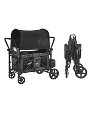 VEVOR Wagon Stroller 4 Kids Push Pull Quad Collapsible Stroller 330LBS Capacity