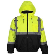 Pyramex RJ3210M Hi-Vis Waterproof Jacket Medium Yellow Black ANSI Class 3