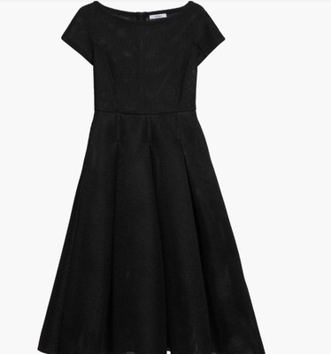 NEW/missing slip, Max Mara Kiens Bateau Neck Techno Mesh Midi Dress Sz 16 #DD29