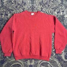 Vtg 90s Cheetah Red Blank Pullover Sweatshirt Mens Size M