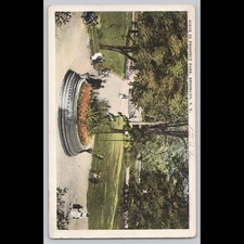 Antique Postcard Scene in Prospect Park Brooklyn NY 1922