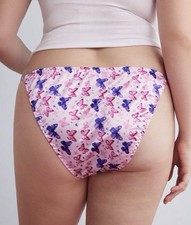 VTG 90 s Style Satin Polyester String Bikini Butterfly Panties PLUS 1XL NEW