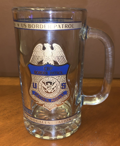 US BORDER PATROL NOGALES STATION 16 oz. BEER MUG STEIN~Heavy Gold Guild
