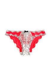 Victoria's Secret Dream Angels Lace-Trim Cheekini Panty Coral Cross Dye Lace
