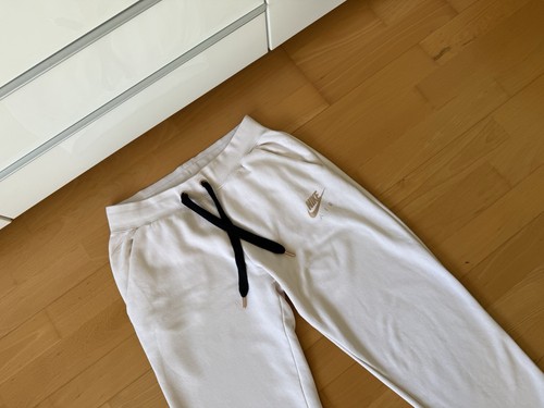 NIKE AIR JOGGINGHOSE SPORTHOSE SWEATHOSE HOSE BEIGE MIT ROSÉGOLD GR. S/34-36 TOP - Bild 2 von 24