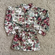 Vintage 90s Kids GUESS floral Denim Jacket Skirt 2t