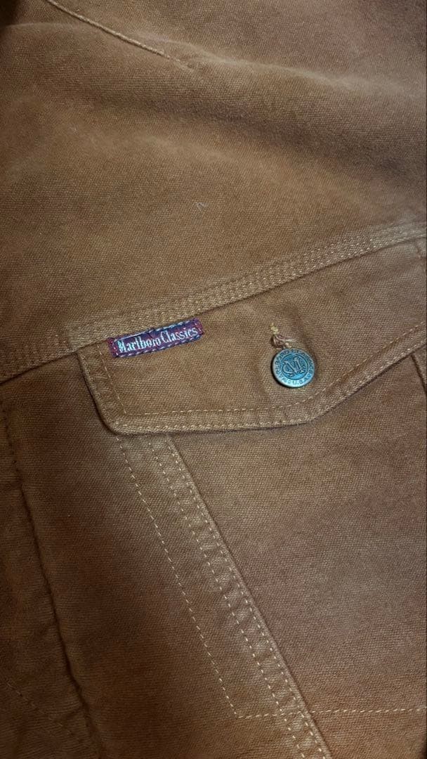Marlboro Classics 90s Jacket Leather Collar Cotton Wool Brown XL