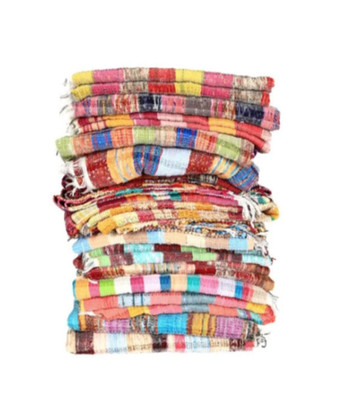 hand-woven PUEBCO Scrap Fabric Rug or Collected Rug From Japan