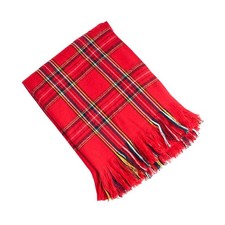 TH123.R5060 Plaid Design Red Soft Warm Flannel Throw Blanket For Couch 50x60