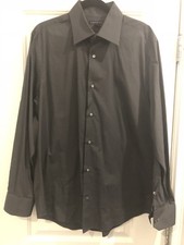 Men's Banana Republic Size L Gray Stretch LS Button Down dress Shirt EUC