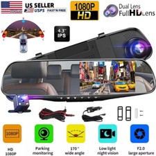 Dash Cam HD 1080p Car Dual Lens Front/Rear/Inside Video Recorder Camera G-sensor