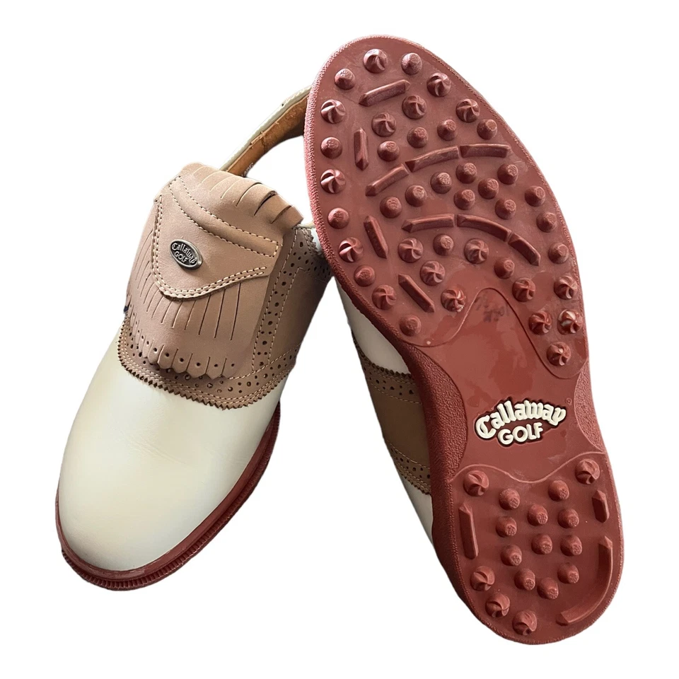 ZAPATOS DE SILLÍN DE GOLF CALLAWAY; páramo ancho, para mujer, sin clavos, con kilties, talla 5 1/2 W Foto 3 de 4