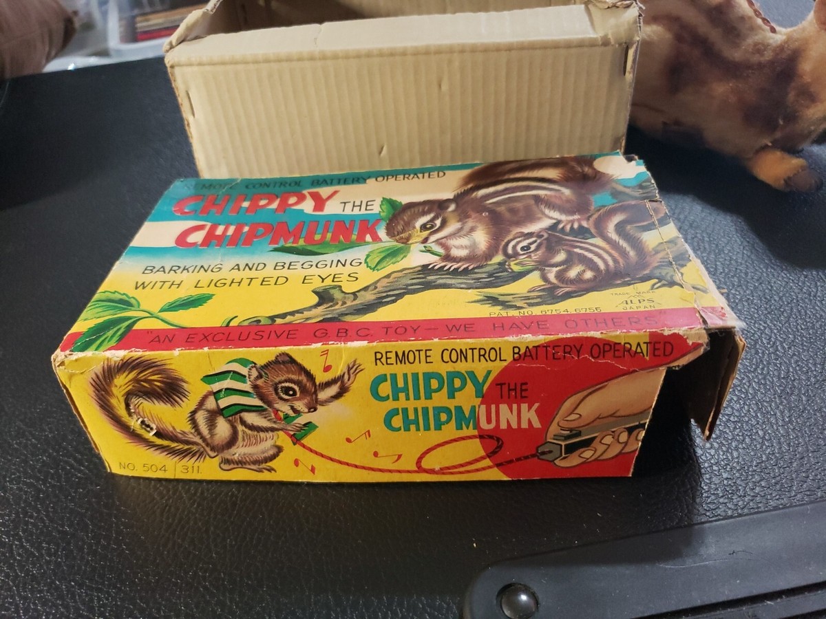 Chippy the Chipmunk-Battery Operated Tin Toy-GBC/Alps Japan-#504