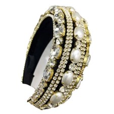 Women's Baroque Crystal Full Bead Headband Padded Headbands Hair Accessories