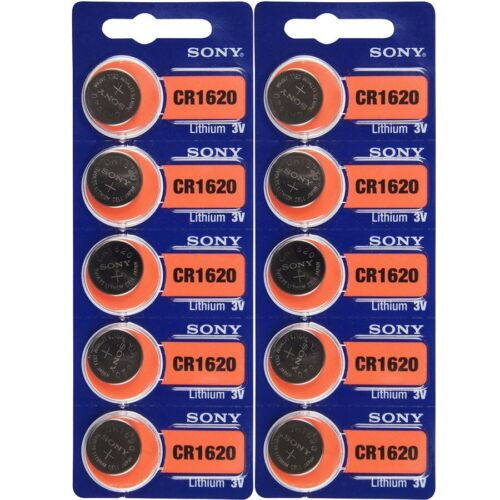 10 Pcs Sony CR1620 Lithium Cell Battery 3.0V, DL1620, ECR1620 Exp. 2030 - Picture 1 of 1