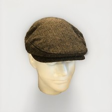 Brixton Hooligan Cap - Khaki/Brown Herringbone Size Large 7 And 1/2