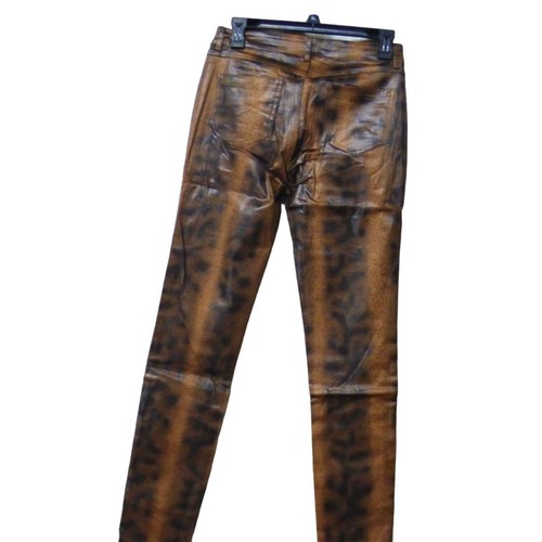 UNIQ women’s Faux-leather, Skinny Ankle Pants, Brown, Medium - Picture 5 of 11