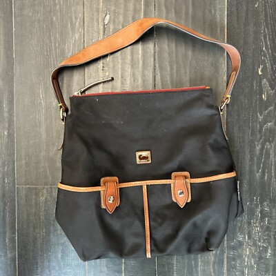 Dooney Bourke Wayfarer Hobo Sack Nylon Black Shoulder Bag