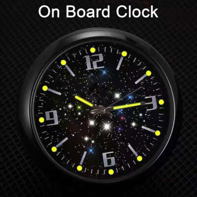 Luminous Quartz Analog Watch Stick On Car Clock Interior Decor Accessories Black