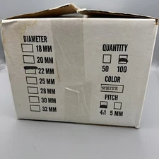 Binder Supplies White 22mm 4:1 pitch Plastic Spiral Binding Coil-100/box