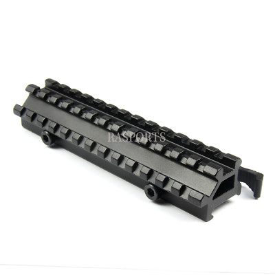 QD Quick Release 14 Slot Double Dual Picatinny Rail See Through Rifle Mount Rise