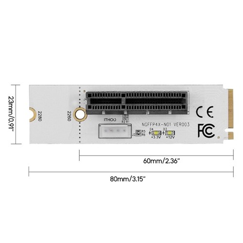 NGFF Key-m Adapter Easy-to-install PCI-e 1X 4x Card to NGFF 4X Signal Card - Photo 8/8