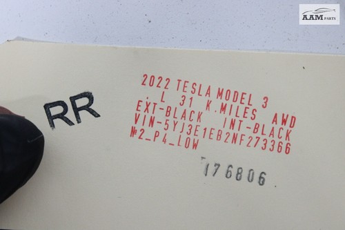 2017-2023 TESLA 3 AWD REAR RIGHT PASSENGER SIDE BUMPER SUPPORT MOUNT BRACKET OEM - Picture 3 of 3